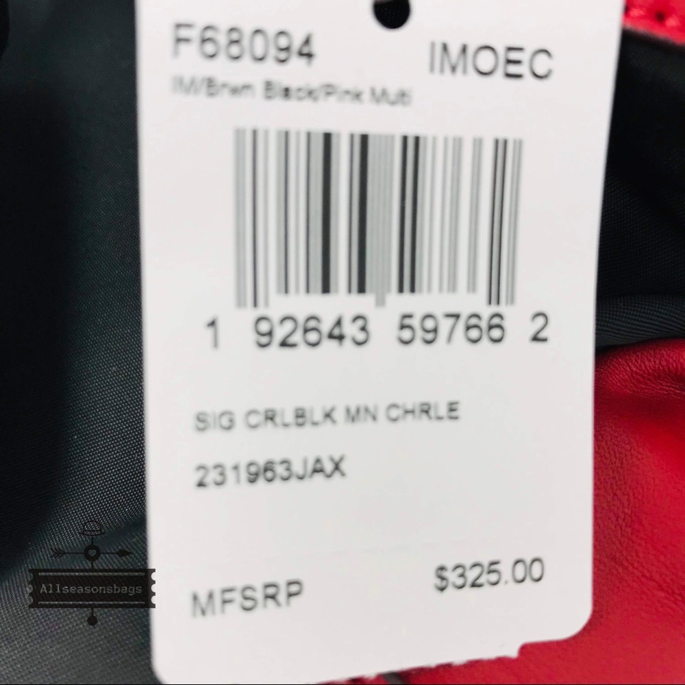Coach Mini Charlie Backpack Brown Pink Bag Black - Picture 6 of 8